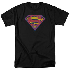 Superman Sm Neon Distress Logo Men's 18/1 Cotton SS T