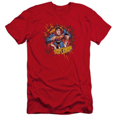 Superman Sorry About The Wall Men's Ultra-Soft 30/1 Cotton Slim SS T