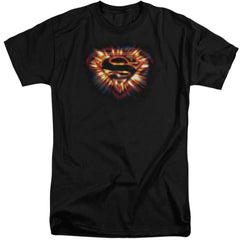 Superman Space Burst Shield Men's 18/1 Tall Cotton SS T