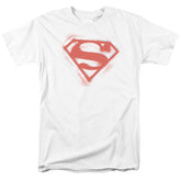 Superman Spray Paint Shield Men's 18/1 Cotton SS T