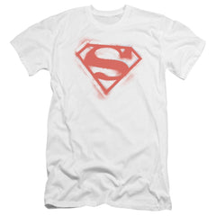 Superman Spray Paint Shield Men's Ultra-Soft 30/1 Cotton Slim SS T