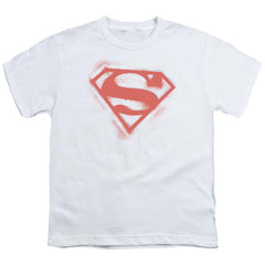 Superman Spray Paint Shield Youth 18/1 100% Cotton SS T