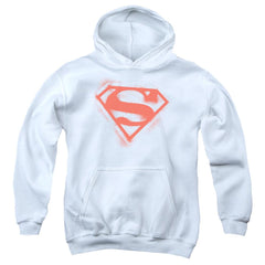 Superman Spray Paint Shield Youth Cotton Poly Pull-Over Hoodie