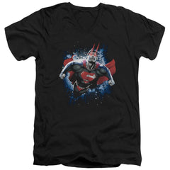 Superman Stardust Men's 30/1 Cotton Slim V-Neck T