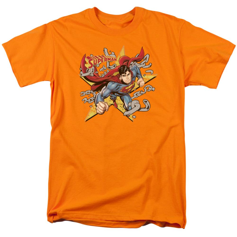 Superman Stars And Chains Men's 18/1 Cotton SS T