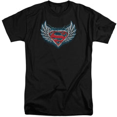 Superman Steel Wings Logo Men's 18/1 Tall Cotton SS T