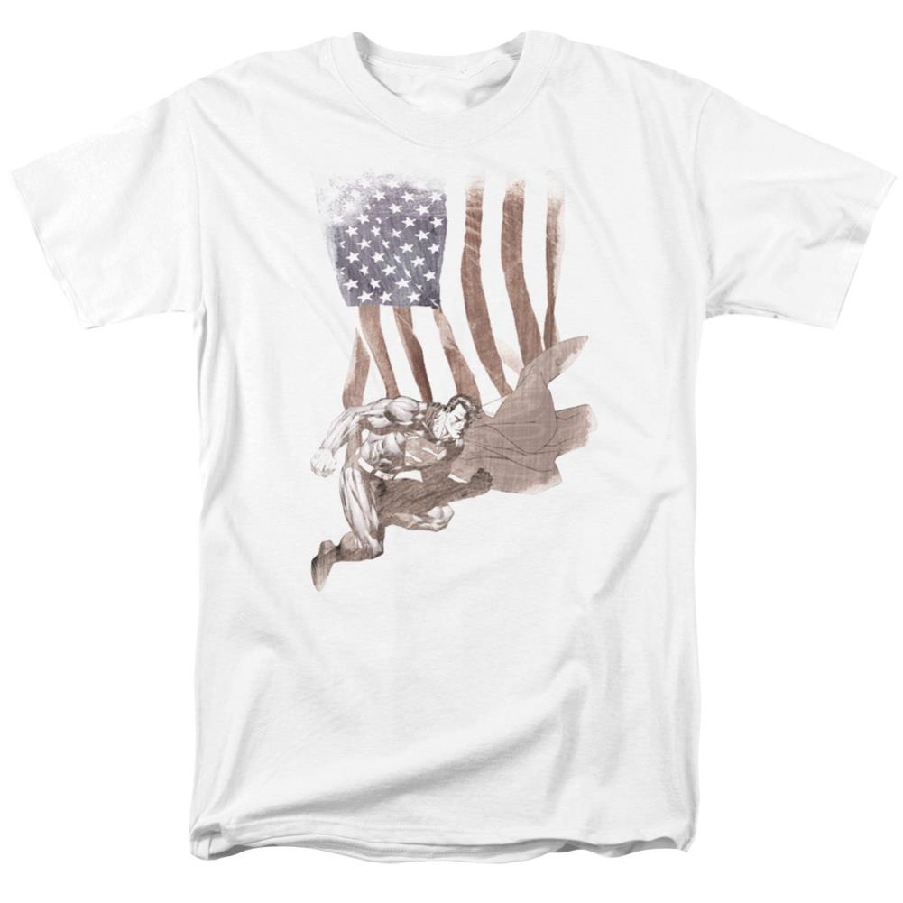 Superman Super American Men's 18/1 Cotton SS T