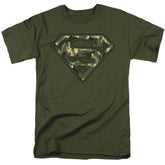 Superman Super Camo Men's 18/1 Cotton SS T