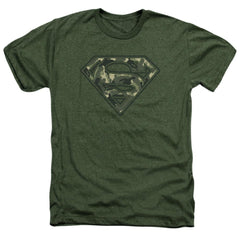 Superman Super Camo Men's 30/1 Heather 60 40 Poly SS T