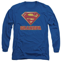 Superman Super Grandpa Men's 18/1 Cotton LS T
