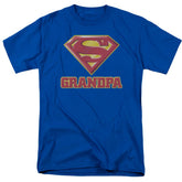 Superman Super Grandpa Men's 18/1 Cotton SS T