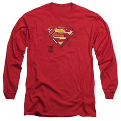 Superman Super Mech Shield Men's 18/1 Cotton LS T