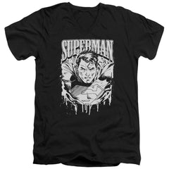 Superman Super Metal Men's 30/1 Cotton Slim V-Neck T
