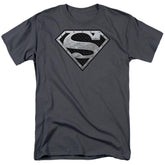 Superman Super Metallic Shield Men's 18/1 Cotton SS T