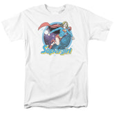 Superman Supergirl Airbrush Men's 18/1 Cotton SS T