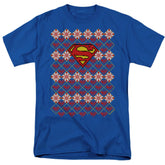 Superman Superman Christmas Sweater Men's 18/1 Cotton SS T