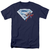 Superman Superman & Crystal Logo Men's 18/1 Cotton SS T