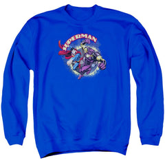 Superman Superman Vs Mongol Men's Crewneck 50 50 Poly LS T