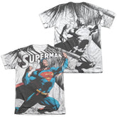 Superman To Infinity (Front/Back Print) Men's Regular Fit Poly Cotton SS T