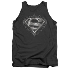 Superman Tribal Steel Logo Men's 18/1 Cotton Tank Top
