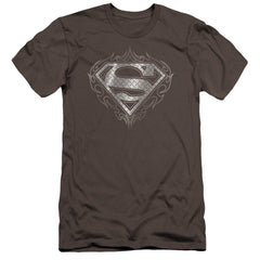 Superman Tribal Steel Logo Men's Ultra-Soft 30/1 Cotton Slim SS T