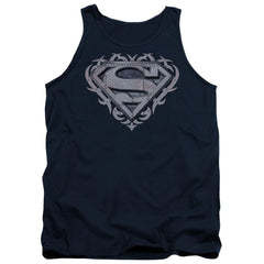 Superman Tribal Steel Shield Men's 18/1 Cotton Tank Top