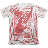 Superman Truth And Justice All Over Men's Regular Fit Poly Cotton SS T