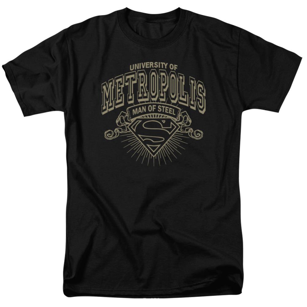 Superman University Of Metropolis Men's 18/1 Cotton SS T