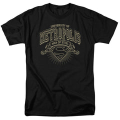 Superman University Of Metropolis Men's 18/1 Cotton SS T