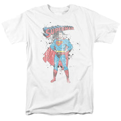Superman Vintage Ink Splatter Men's 18/1 Cotton SS T
