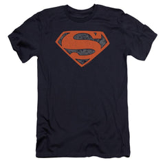 Superman Vintage Shield Collage Men's Ultra-Soft 30/1 Cotton Slim SS T