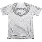 Superman Winged Shield Repeat Men's Regular Fit Poly Cotton SS T
