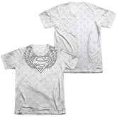 Superman Winged Shield Repeat Men's Regular Fit Poly Cotton SS T