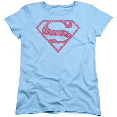 Superman Word Shield Women's 18/1 Cotton SS T