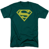 Superman Yellow & Green Shield Men's 18/1 Cotton SS T