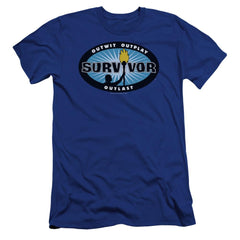 Survivor Blue Burst Men's Ultra-Soft 30/1 Cotton Slim SS T