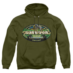 Survivor Gabon Logo Men's Pull-Over 75 25 Poly Hoodie