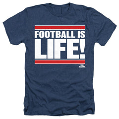 Ted Lasso Football Is Life Men's 30/1 Heather 60 40 Poly Short-Sleeve T-Shirt