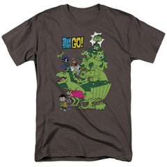 Teen Titans Go Beast Boy Stack Men's 18/1 Cotton Short-Sleeve T-Shirt