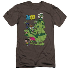 Teen Titans Go Beast Boy Stack Men's Ultra-Soft 30/1 Cotton Slim Short-Sleeve T-Shirt