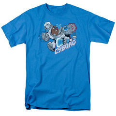 Teen Titans Go Cyborg Men's 18/1 Cotton Short-Sleeve T-Shirt