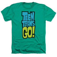 Teen Titans Go Logo Men's 30/1 Heather 60 40 Poly Short-Sleeve T-Shirt