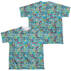 Teen Titans Go Pattern (Front/Back Print) Youth Regular Fit Poly Short-Sleeve T-Shirt