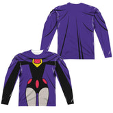 Teen Titans Go Raven Uniform (Front/Back Print) Men's Regular Fit Polyester Long-Sleeve T-Shirt