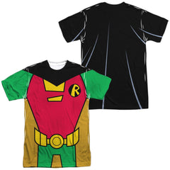 Teen Titans Go Robin Uniform (Front/Back Print) Men's Regular Fit Polyester Short-Sleeve T-Shirt