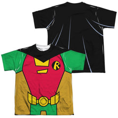 Teen Titans Go Robin Uniform (Front/Back Print) Youth Regular Fit Poly Short-Sleeve T-Shirt