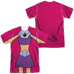 Teen Titans Go Starfire Uniform (Front/Back Print) Men's Regular Fit Polyester Short-Sleeve T-Shirt
