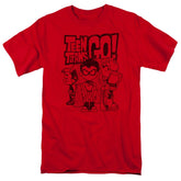 Teen Titans Go Team Up Men's 18/1 Cotton Short-Sleeve T-Shirt
