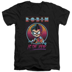 Teen Titans Go To The Movies Robin Men's 30/1 Cotton Slim V-Neck T-Shirt