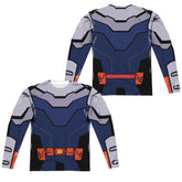 Teen Titans Go To The Movies Slade Uniform (Front/Back Print) Men's Regular Fit Polyester Long-Sleeve T-Shirt